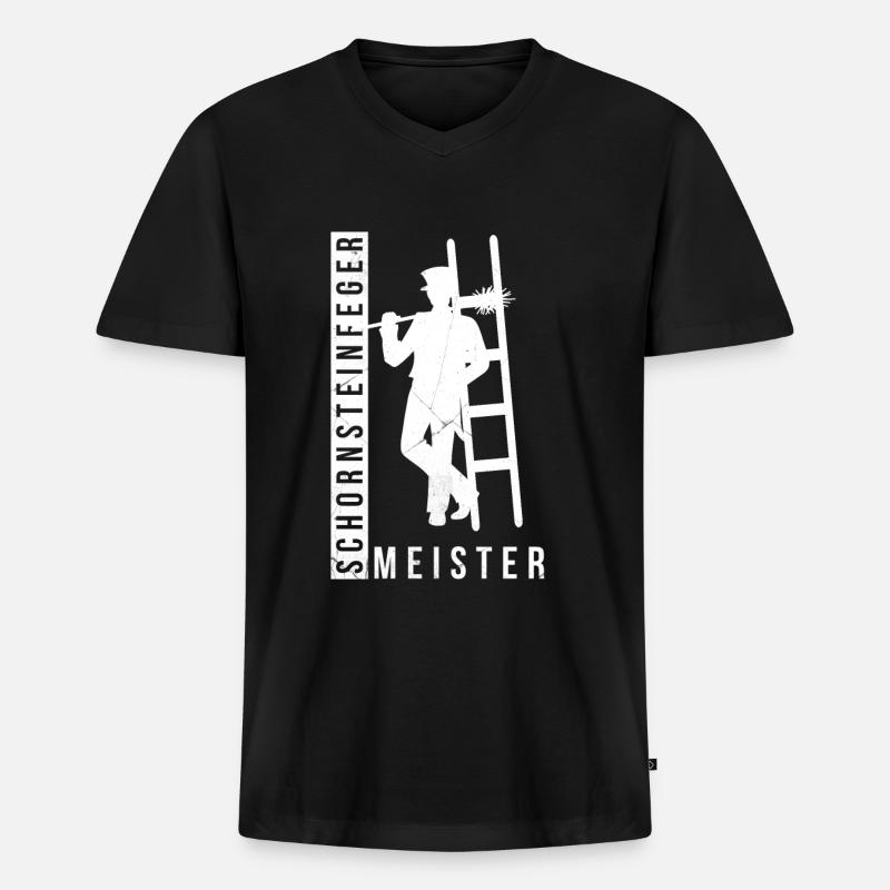 Schornsteinfeger - Männer Premium Bio T-Shirt mit V-Ausschnitt - Schwarz
