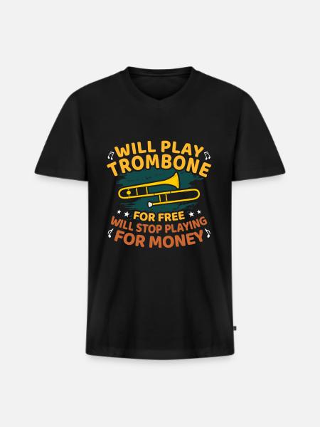 Trombone trombone - Men's Premium Organic T-shirt with V-neck - black