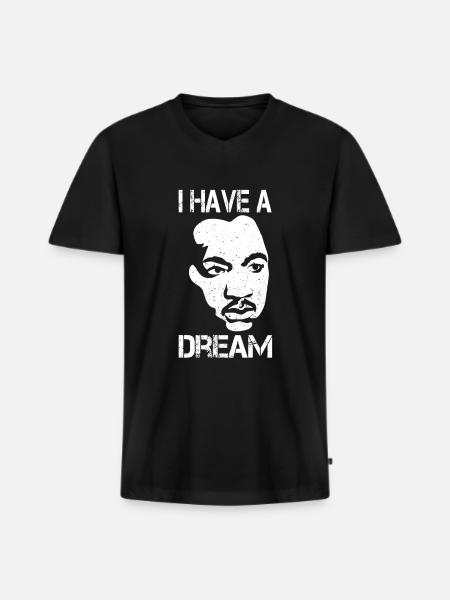 Martin Luther King - Men's Premium Organic T-shirt with V-neck - black