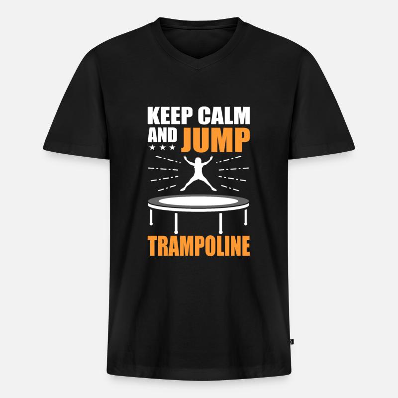 Trampolin - Männer Premium Bio T-Shirt mit V-Ausschnitt - Schwarz