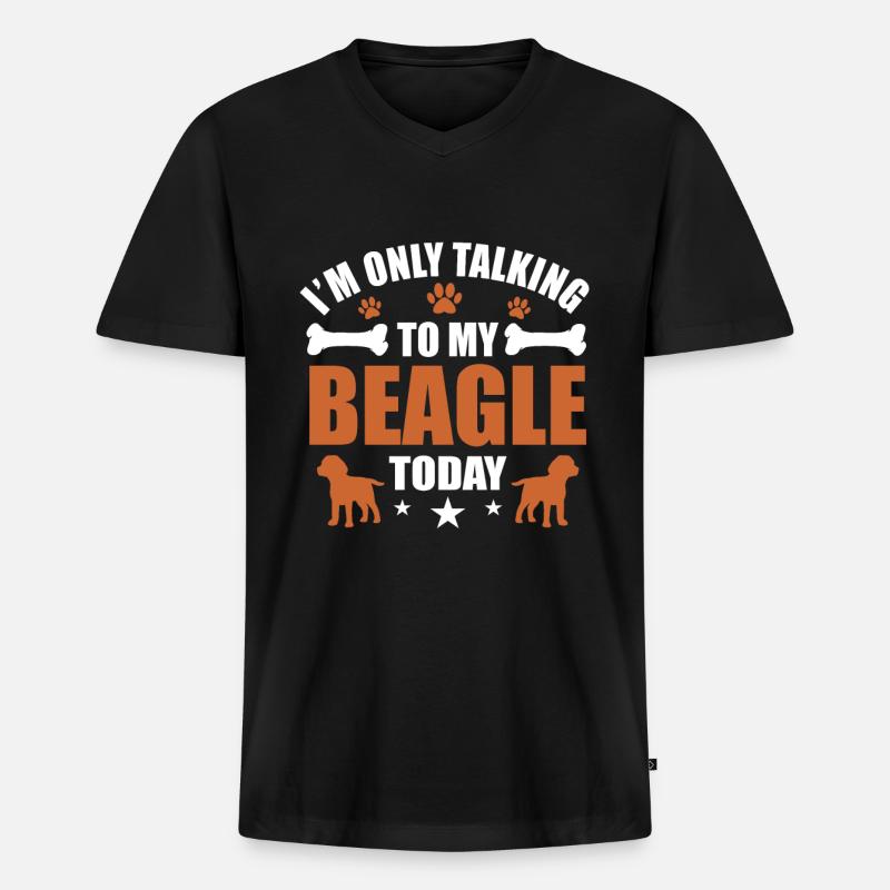 Beagle - Männer Premium Bio T-Shirt mit V-Ausschnitt - Schwarz