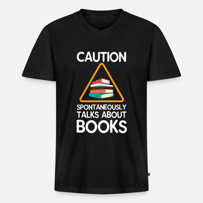 Buch - Männer Premium Bio T-Shirt mit V-Ausschnitt - Schwarz