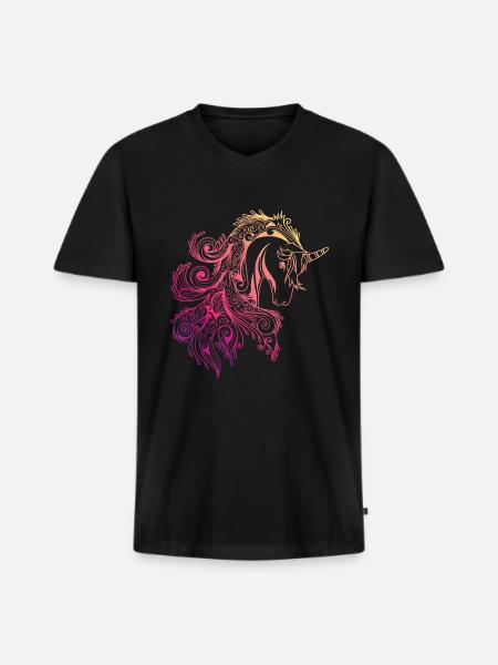 cheval - T-shirt encolure en V Premium bio Homme - noir