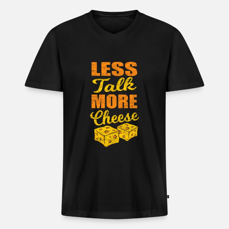 Käse - Männer Premium Bio T-Shirt mit V-Ausschnitt - Schwarz