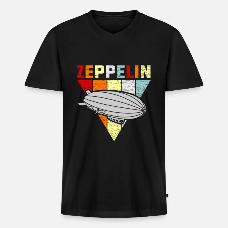Zeppelin - Männer Premium Bio T-Shirt mit V-Ausschnitt - Schwarz