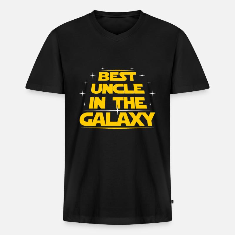 Onkel - Männer Premium Bio T-Shirt mit V-Ausschnitt - Schwarz