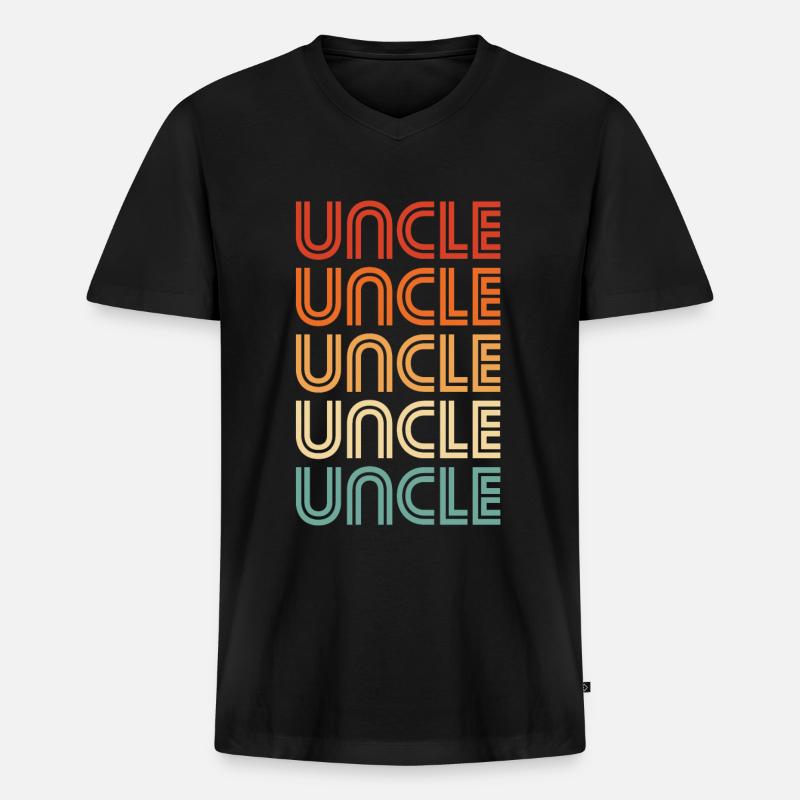 Onkel - Männer Premium Bio T-Shirt mit V-Ausschnitt - Schwarz