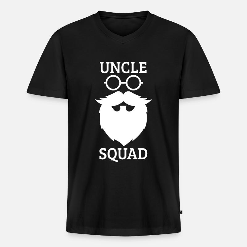 Onkel - Männer Premium Bio T-Shirt mit V-Ausschnitt - Schwarz