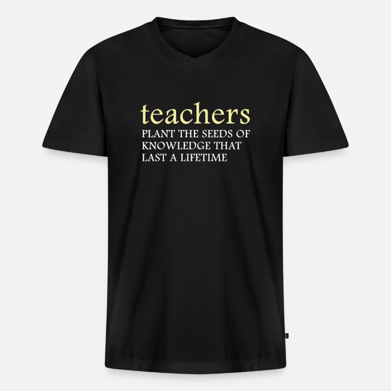 Lehrer Lehrerin - Männer Premium Bio T-Shirt mit V-Ausschnitt - Schwarz