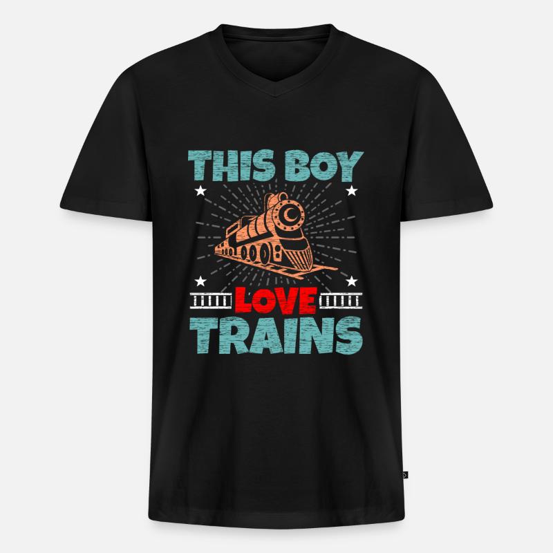 Zug - Männer Premium Bio T-Shirt mit V-Ausschnitt - Schwarz