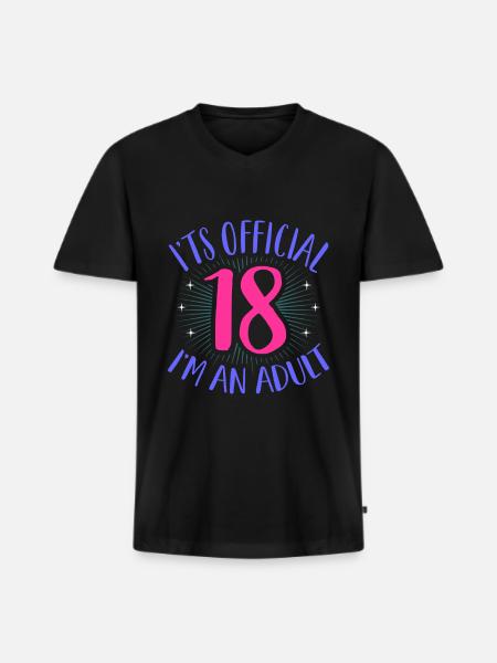 18th birthday - Men's Premium Organic T-shirt with V-neck - black