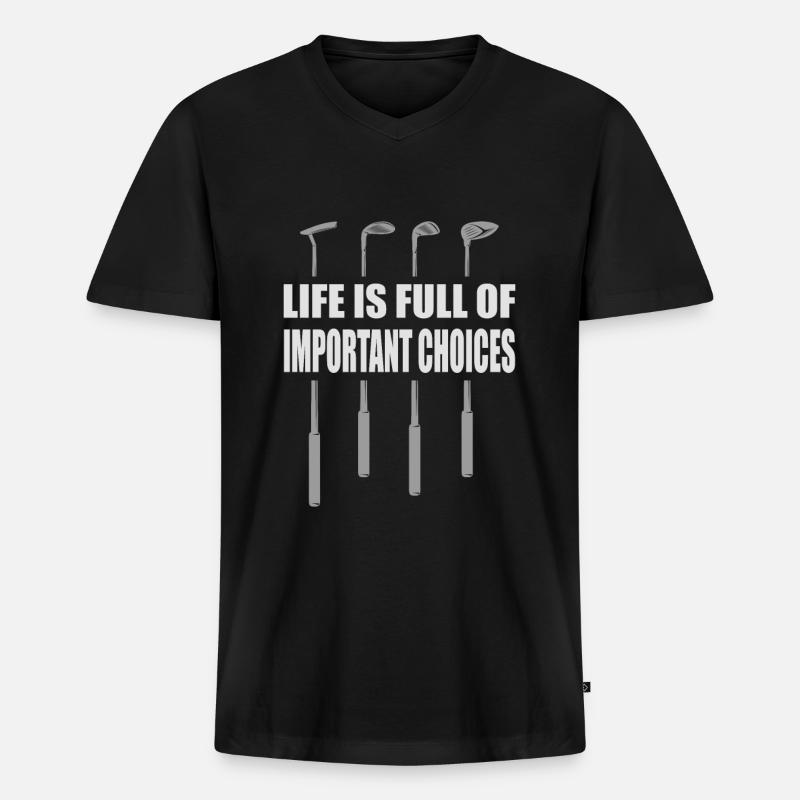 Golf Lustiger Spruch Humor - Männer Premium Bio T-Shirt mit V-Ausschnitt - Schwarz