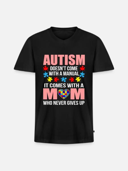 Autism - Men's Premium Organic T-shirt with V-neck - black