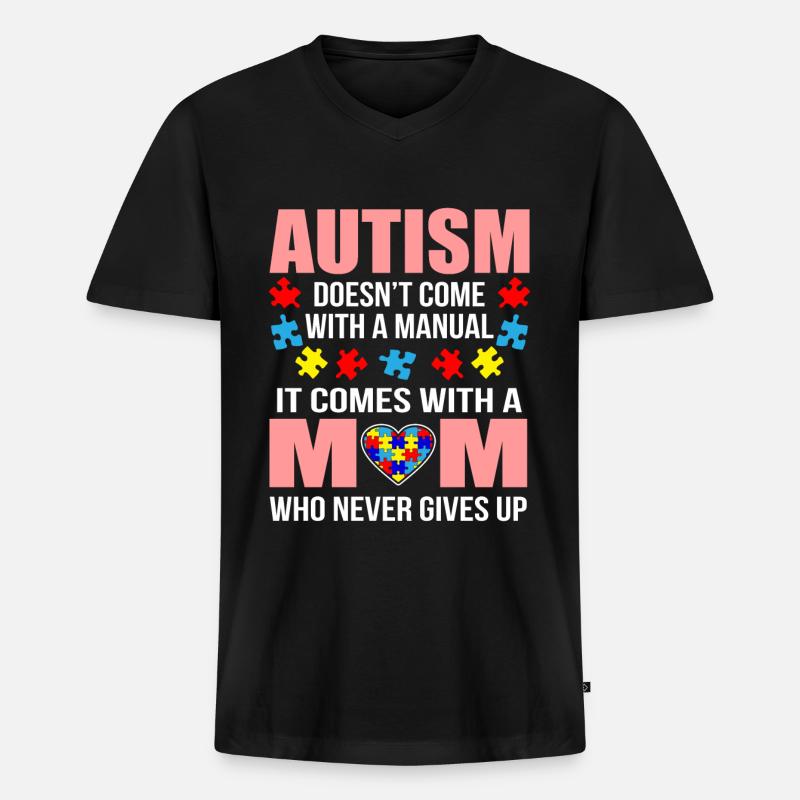 Autismus - Männer Premium Bio T-Shirt mit V-Ausschnitt - Schwarz