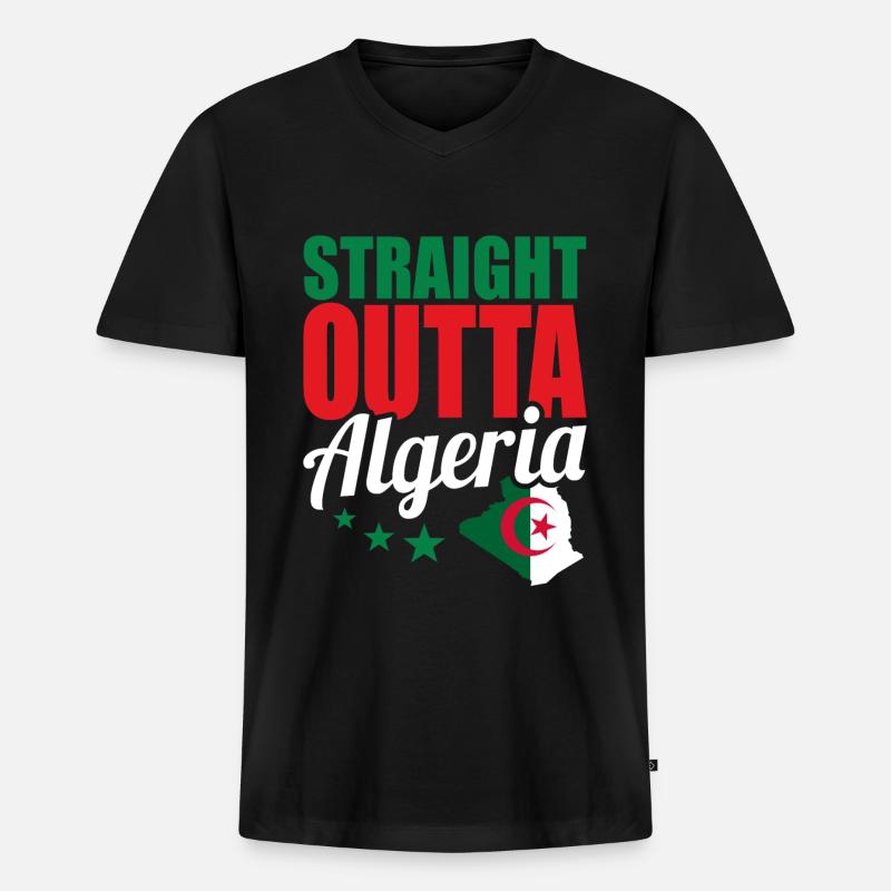 Algerien Afrika Geschenkidee - Männer Premium Bio T-Shirt mit V-Ausschnitt - Schwarz