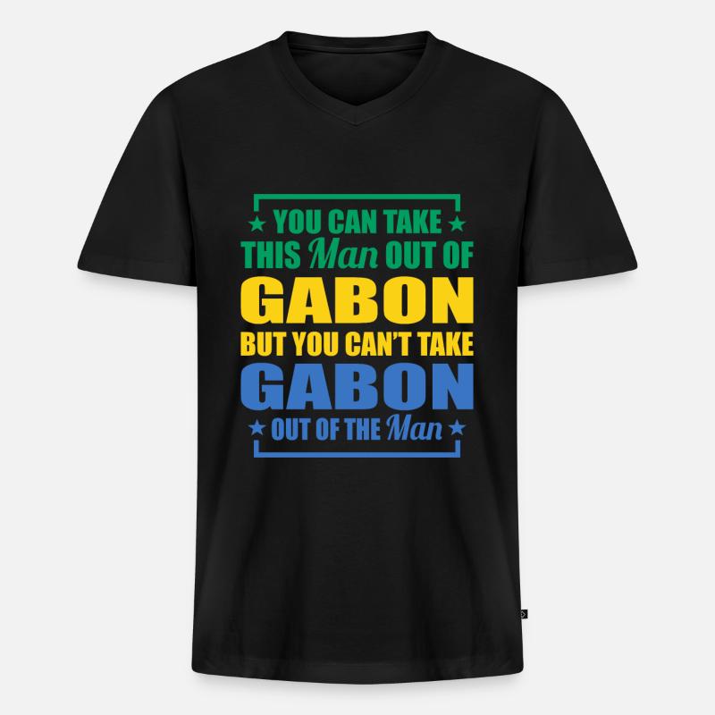 Gabun Afrika Geschenkidee - Männer Premium Bio T-Shirt mit V-Ausschnitt - Schwarz
