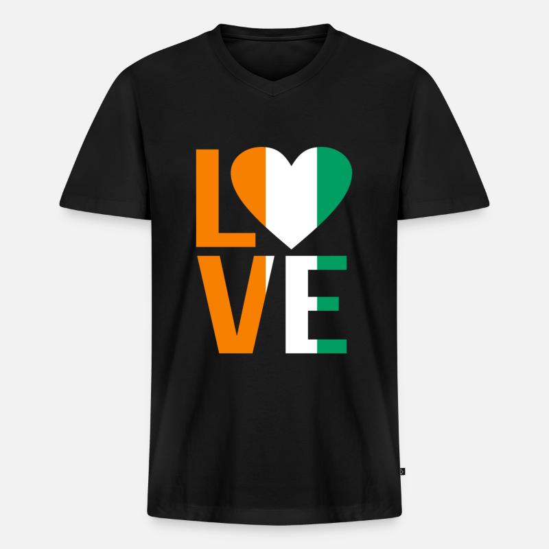 Elfenbeinküste - Männer Premium Bio T-Shirt mit V-Ausschnitt - Schwarz