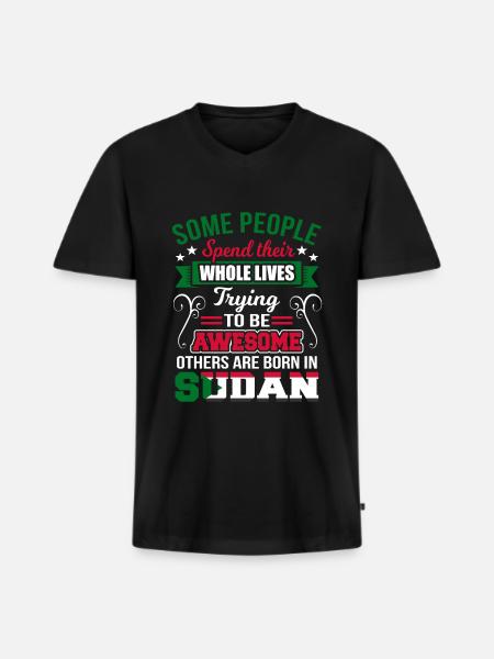 Soudan - T-shirt encolure en V Premium bio Homme - noir
