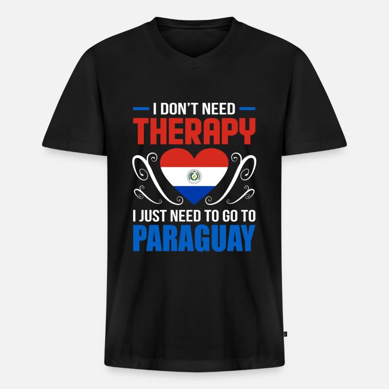 Paraguay - Männer Premium Bio T-Shirt mit V-Ausschnitt - Schwarz