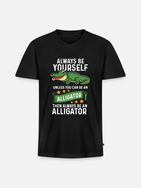 alligator - Men's Premium Organic T-shirt with V-neck - black