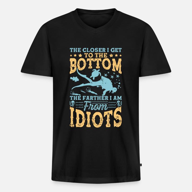Tauchen - Männer Premium Bio T-Shirt mit V-Ausschnitt - Schwarz