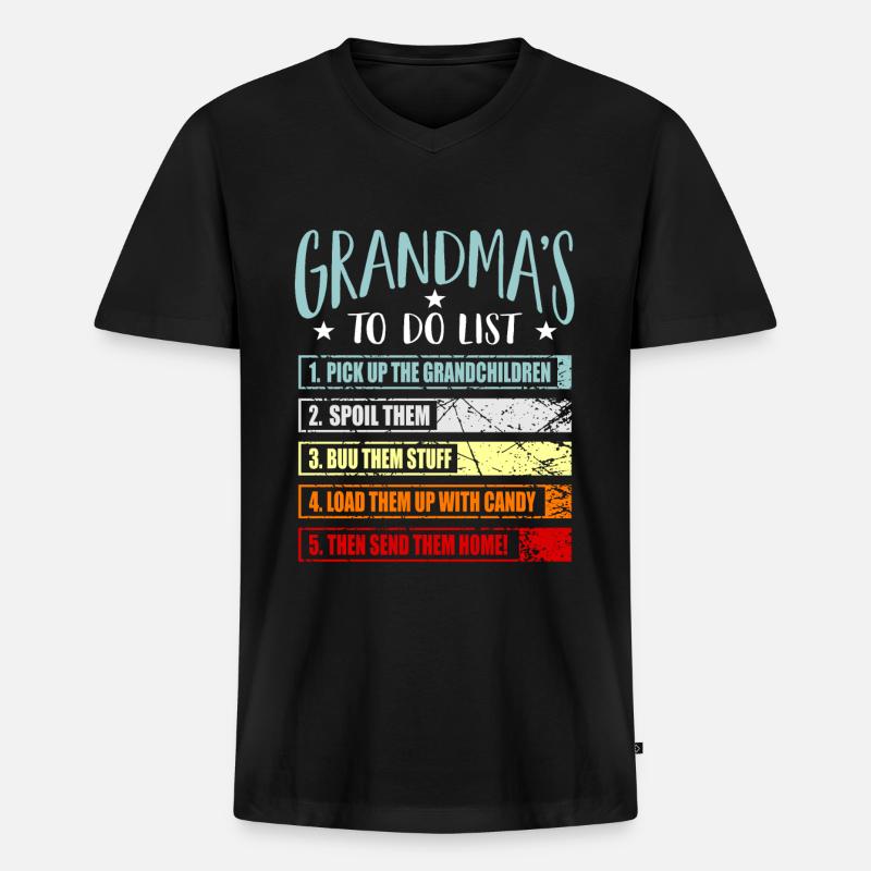 Oma Omi Geschenk Großmutter Geschenkidee - Männer Premium Bio T-Shirt mit V-Ausschnitt - Schwarz