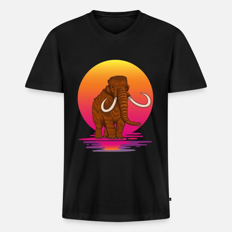 Mammut - Männer Premium Bio T-Shirt mit V-Ausschnitt - Schwarz