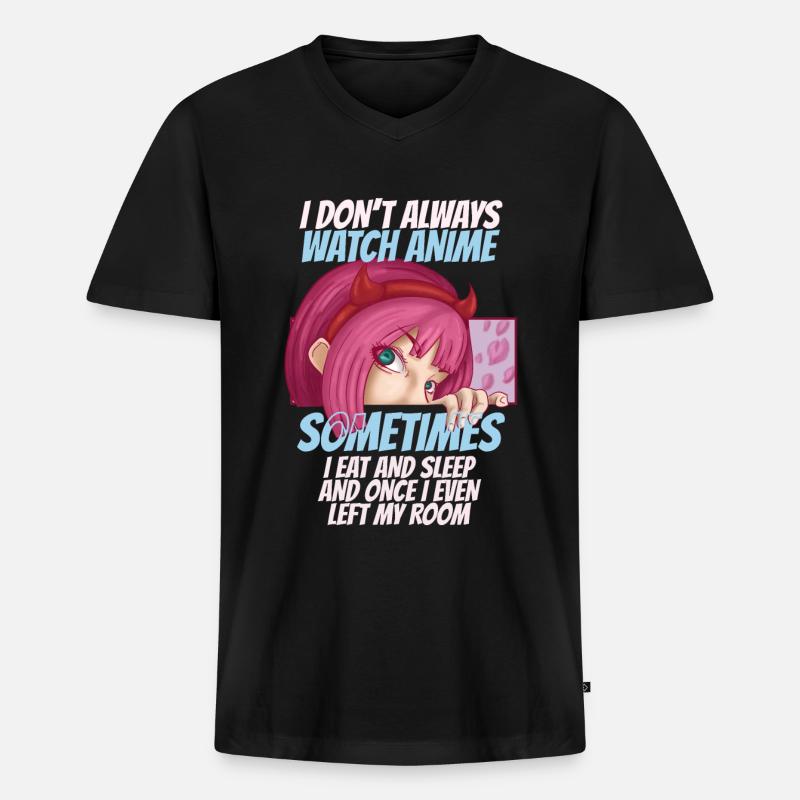 Anime - Männer Premium Bio T-Shirt mit V-Ausschnitt - Schwarz