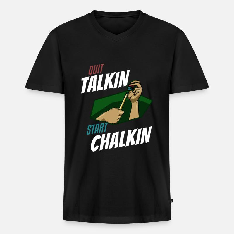 Billiard - Männer Premium Bio T-Shirt mit V-Ausschnitt - Schwarz