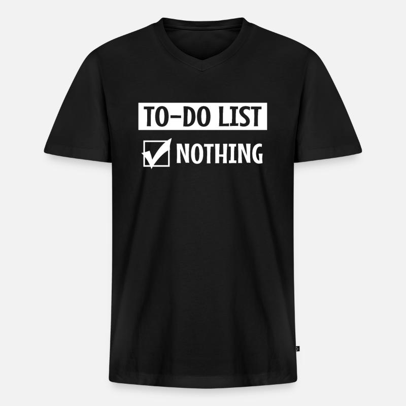 Lustiger Spruch - Männer Premium Bio T-Shirt mit V-Ausschnitt - Schwarz