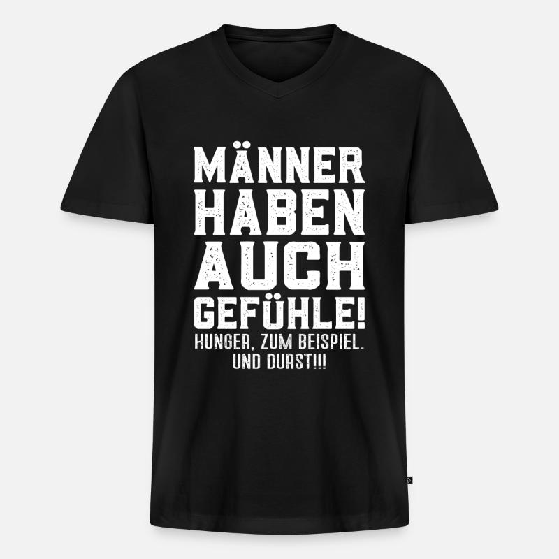 Lustiger Spruch - Männer Premium Bio T-Shirt mit V-Ausschnitt - Schwarz