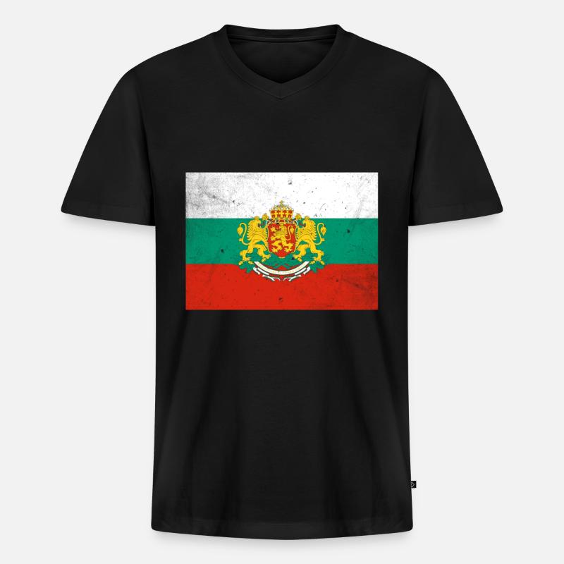 Bulgarien - Männer Premium Bio T-Shirt mit V-Ausschnitt - Schwarz
