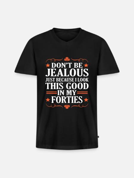 40th birthday - Men's Premium Organic T-shirt with V-neck - black