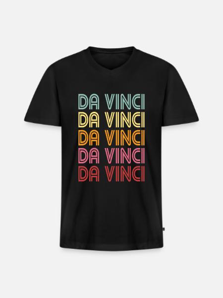Leonardo Da Vinci - Men's Premium Organic T-shirt with V-neck - black