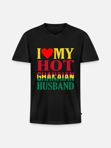 Ghana - Männer Premium Bio T-Shirt mit V-Ausschnitt - Schwarz