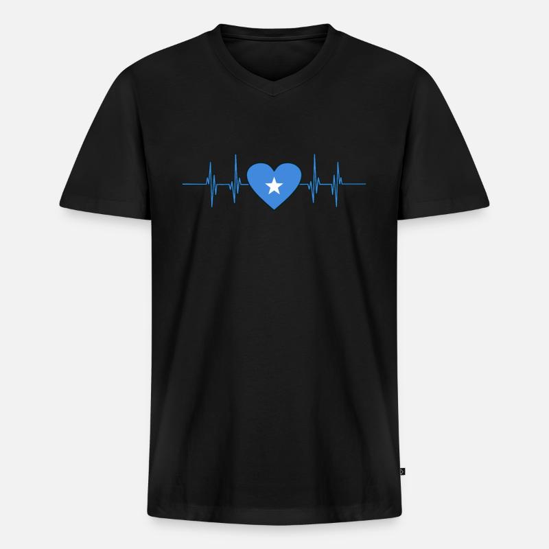 Somalia - Männer Premium Bio T-Shirt mit V-Ausschnitt - Schwarz