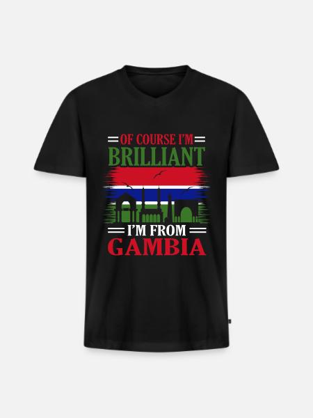 Gambia - Men's Premium Organic T-shirt with V-neck - black