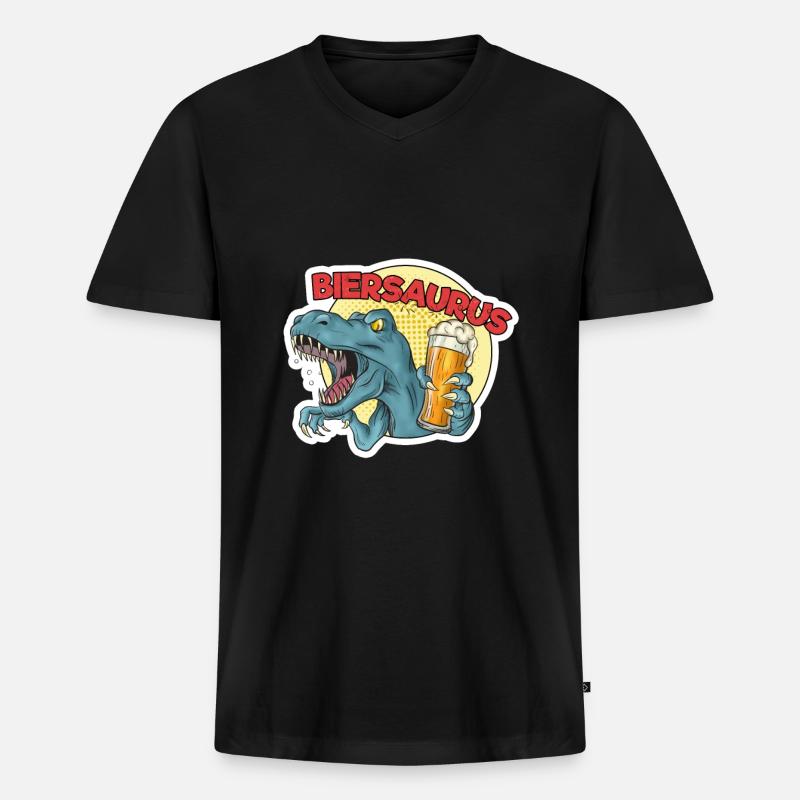 Bier - Männer Premium Bio T-Shirt mit V-Ausschnitt - Schwarz