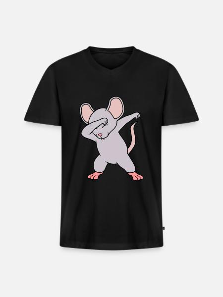 Mouse - Men's Premium Organic T-shirt with V-neck - black