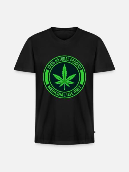 Cannabis - Men's Premium Organic T-shirt with V-neck - black