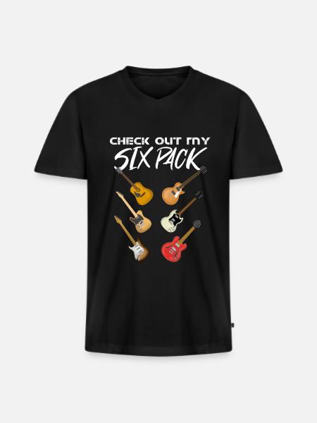 Guitar - Men's Premium Organic T-shirt with V-neck - black