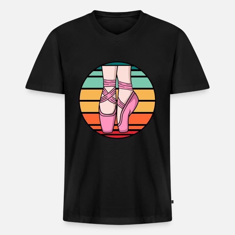 Ballett spitzenschuhe - Männer Premium Bio T-Shirt mit V-Ausschnitt - Schwarz