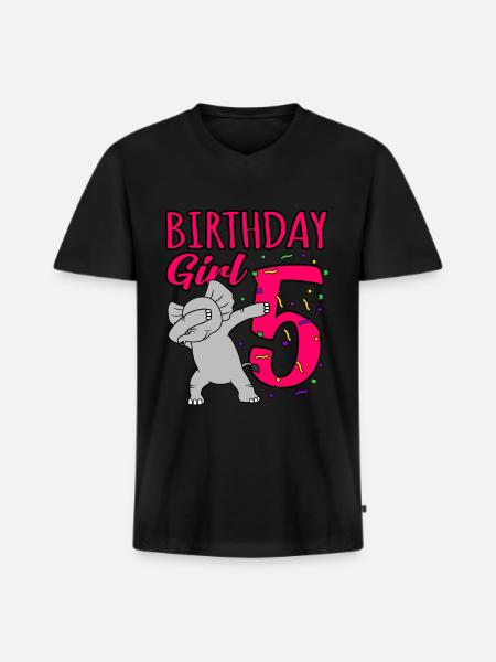 5th birthday - Men's Premium Organic T-shirt with V-neck - black