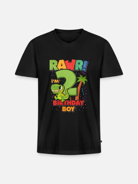 2nd birthday - Men's Premium Organic T-shirt with V-neck - black