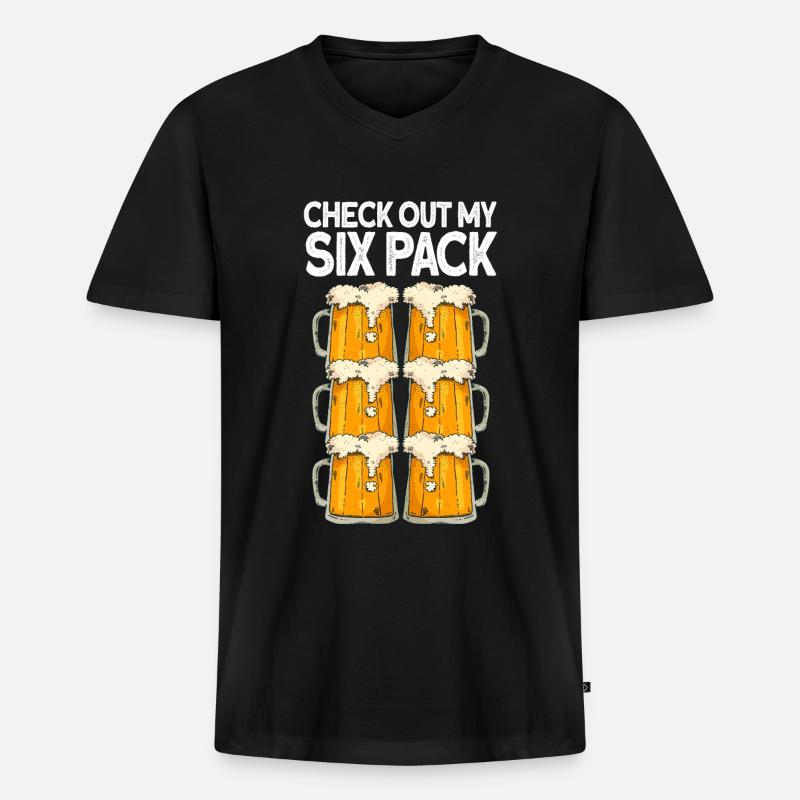 Bier - Männer Premium Bio T-Shirt mit V-Ausschnitt - Schwarz