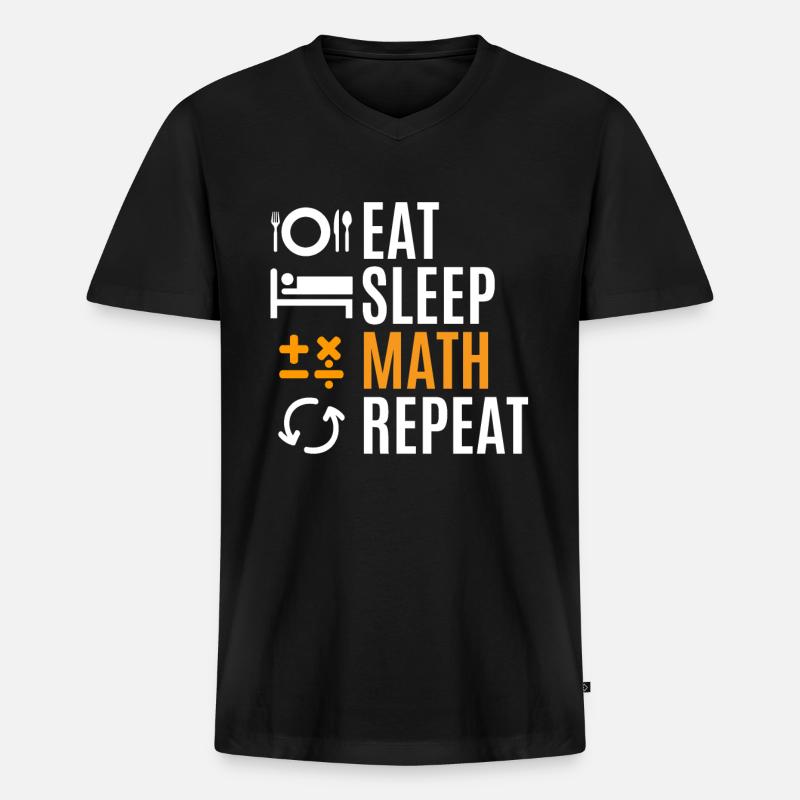 Mathematik - Männer Premium Bio T-Shirt mit V-Ausschnitt - Schwarz