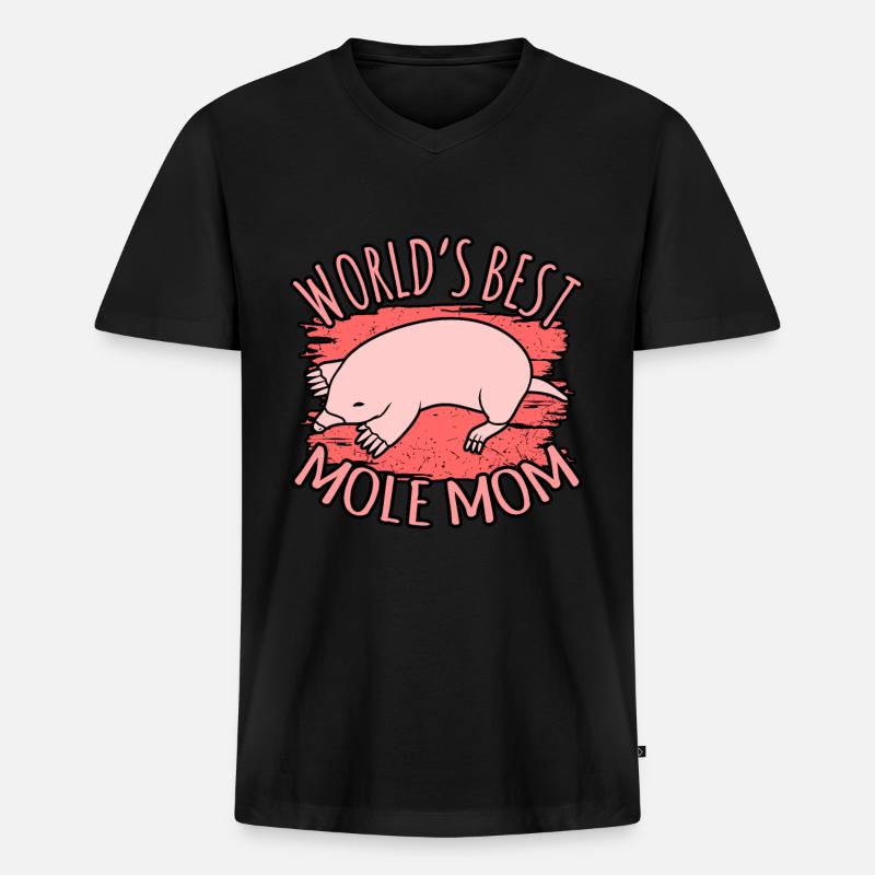 Maulwurf Mama Geschenk - Männer Premium Bio T-Shirt mit V-Ausschnitt - Schwarz