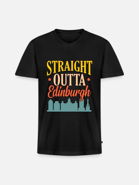 Skyline gift Of Edinburgh - Men's Premium Organic T-shirt with V-neck - black