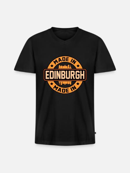 Made in Edinburgh Gift - Men's Premium Organic T-shirt with V-neck - black