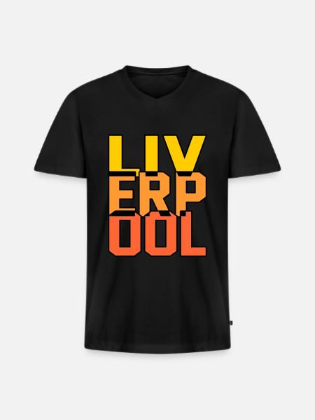 Liverpool Pride Travel Gift - Men's Premium Organic T-shirt with V-neck - black